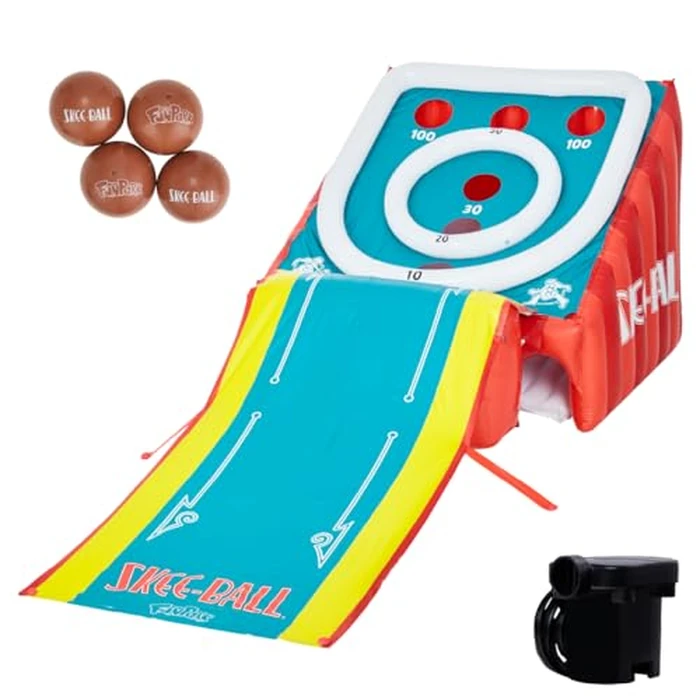 Flybar FunPark Giant Inflatable Skee‑Ball Game - 11 Ft. Long Arcade Toy with 4 Balls and Electric Air Pump for Backyard, Indoor or Outdoor Family Play; Active Game for Kids & Adults, Ages 6+ by Flybar - Image 1