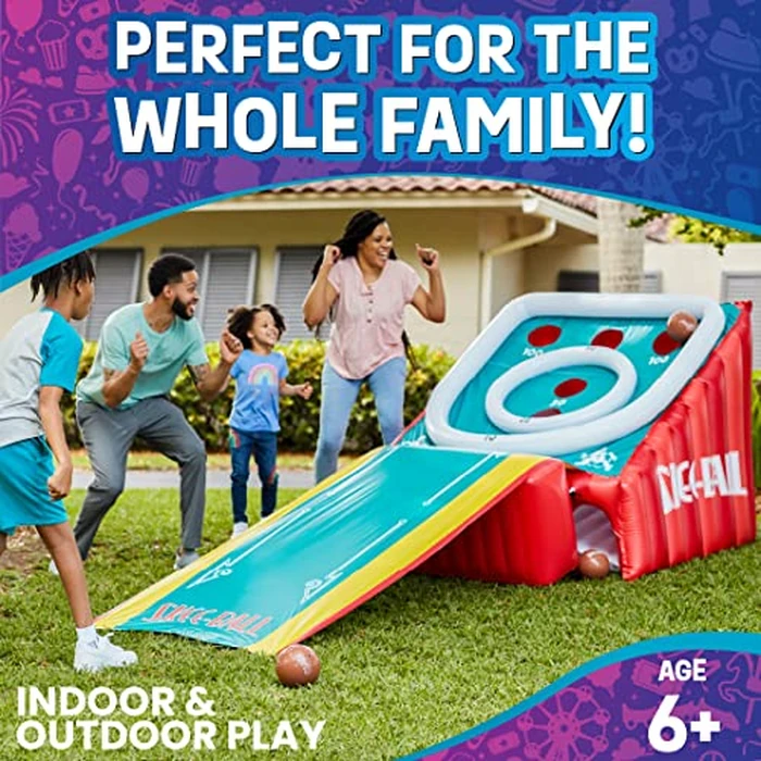 Flybar FunPark Giant Inflatable Skee‑Ball Game - 11 Ft. Long Arcade Toy with 4 Balls and Electric Air Pump for Backyard, Indoor or Outdoor Family Play; Active Game for Kids & Adults, Ages 6+ by Flybar - Image 2