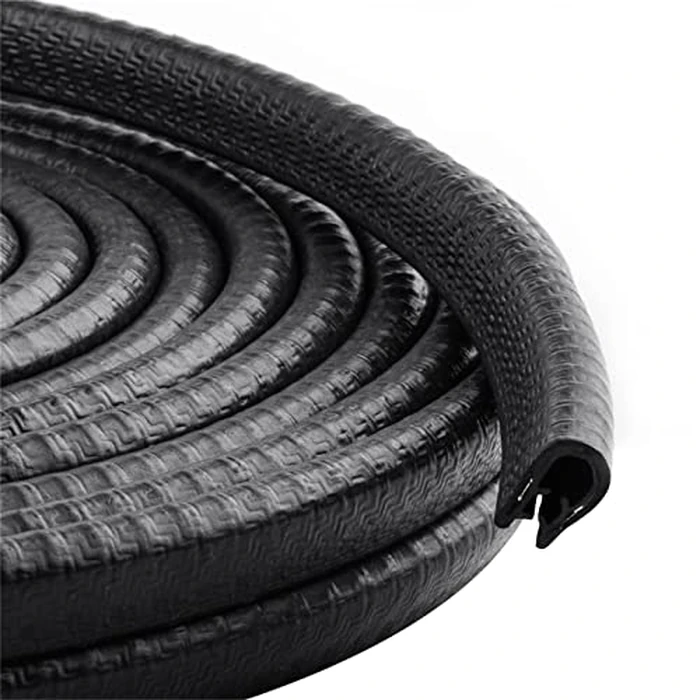 Universal Car Door Guards 33Ft(10M), Rubber U Shape Edge Trim Protection Strip, Black No-Glue Design Fits Most Vehicles by CloudBuyer - Image 1