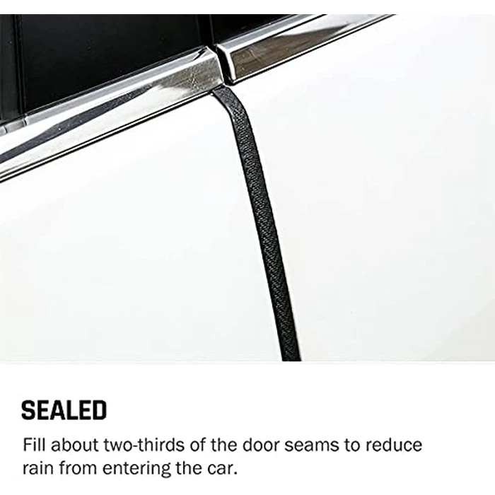 Universal Car Door Guards 33Ft(10M), Rubber U Shape Edge Trim Protection Strip, Black No-Glue Design Fits Most Vehicles by CloudBuyer - Image 4