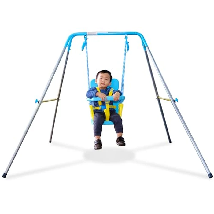 Sportspower FNS-004 My 1st Toddler Swing - Heavy-Duty Baby Indoor/Outdoor Swing Set with Safety Harness, Puppy Version, 58" L x 58" W x 47" H by Sportspower - Image 1