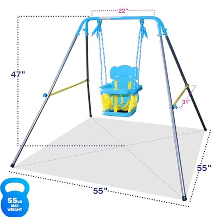 Sportspower FNS-004 My 1st Toddler Swing - Heavy-Duty Baby Indoor/Outdoor Swing Set with Safety Harness, Puppy Version, 58" L x 58" W x 47" H by Sportspower - Image 6