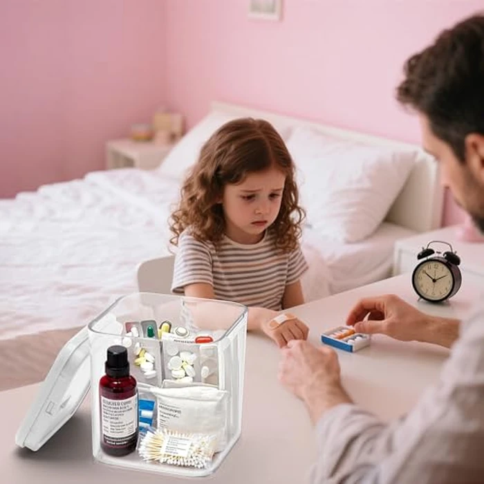 EMLTHORY White Medication Lock Box,Small Lock Box with Code Combination Lockbox Home Safe Container for Refrigerator Food Safe Locking Box Phone Locked Box for Kitchen Home School and Office Safety by EMLTHORY - Image 2