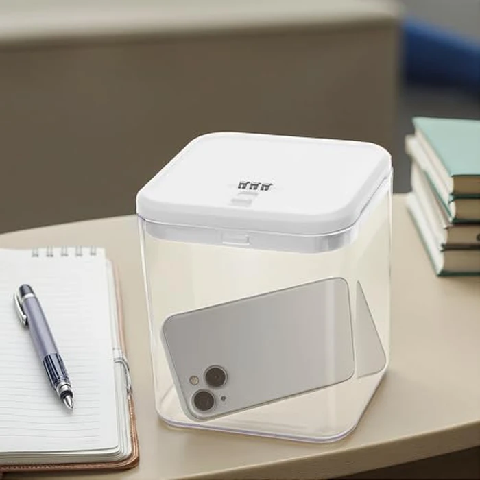 EMLTHORY White Medication Lock Box,Small Lock Box with Code Combination Lockbox Home Safe Container for Refrigerator Food Safe Locking Box Phone Locked Box for Kitchen Home School and Office Safety by EMLTHORY - Image 8