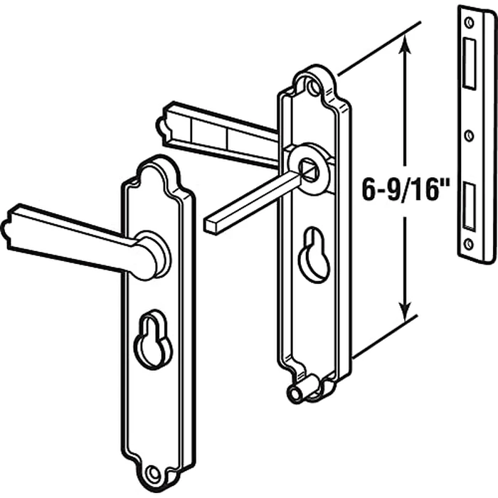Prime-Line K 5063 Diecast Security Storm of Screen Door Lever for Screen Doors 7/8 to 1-1/8 Inches Thick, Black (1 Set) by PRIME-LINE - Image 2