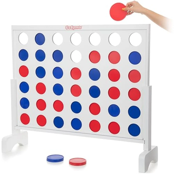 GoSports 3 Foot Width Giant 4 in a Row Game with Carrying Case, Made from Wood by GoSports - Image 1