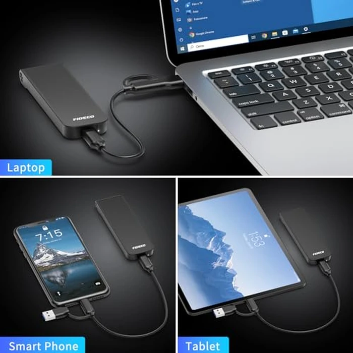 FIDECO M.2 NVMe SSD Enclosure, M.2 NVMe to USB Adapter, USB 3.2 Gen 2 (10Gbps) SSD Reader for M & M+B Key, Sandwich Style Design, Tool-Free Installation, Support UASP and Trim by FIDECO - Image 9