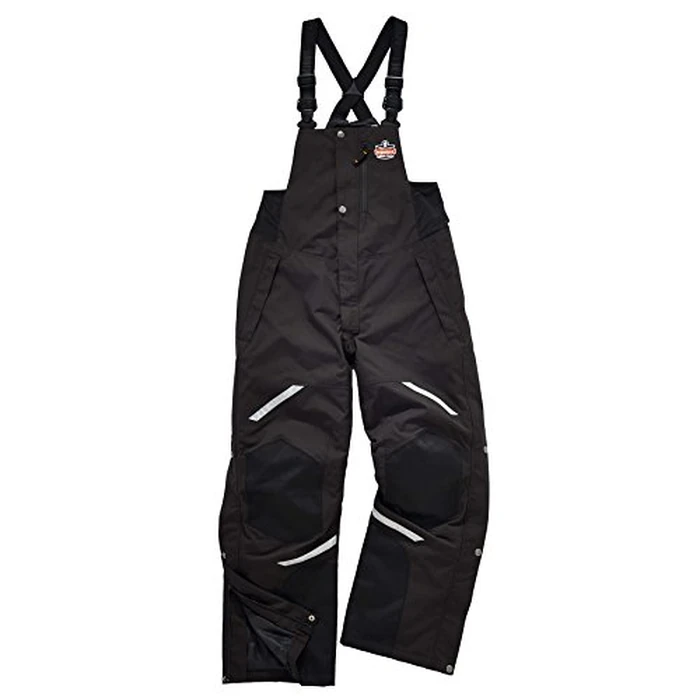 Ergodyne N-Ferno 6471 Heavy Duty Insulated Bib Overalls, Winter Workwear, 3M Thinsulate, Removable Knee/Shin Pads, Black, Medium by Ergodyne - Used - Like New condition