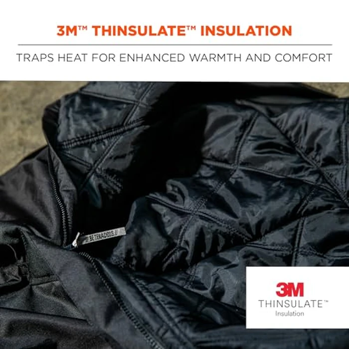 Ergodyne N-Ferno 6471 Heavy Duty Insulated Bib Overalls, Winter Workwear, 3M Thinsulate, Removable Knee/Shin Pads, Black, Medium by Ergodyne - Image 4