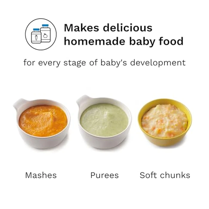Baby Brezza One Step Baby Food Maker Deluxe - Auto shut Off, Dishwasher Safe Cooker and Blender to Steam + Puree Organic Food for Infants + Toddlers - Set of 3 Pouches + 3 Funnels by Baby Brezza - Image 3