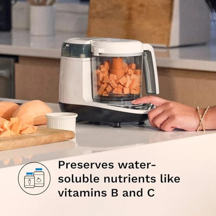 Baby Brezza One Step Baby Food Maker Deluxe - Auto shut Off, Dishwasher Safe Cooker and Blender to Steam + Puree Organic Food for Infants + Toddlers - Set of 3 Pouches + 3 Funnels by Baby Brezza - Image 4