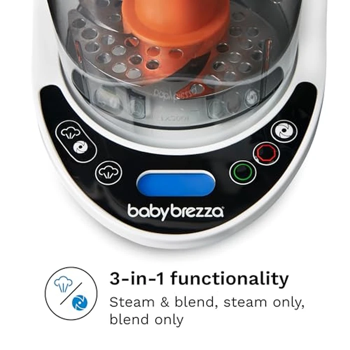 Baby Brezza One Step Baby Food Maker Deluxe - Auto shut Off, Dishwasher Safe Cooker and Blender to Steam + Puree Organic Food for Infants + Toddlers - Set of 3 Pouches + 3 Funnels by Baby Brezza - Image 5