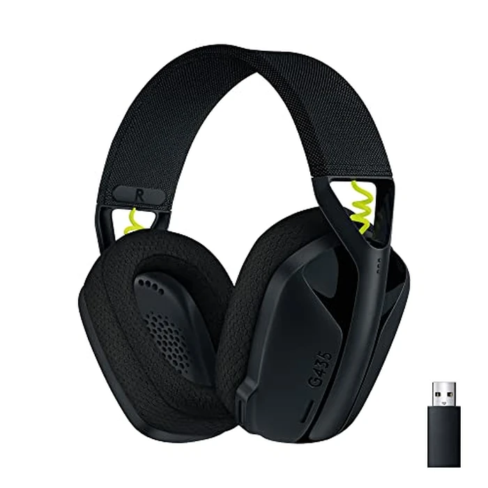 Logitech G435 Lightspeed & Bluetooth Wireless Gaming Headset - Lightweight Over-Ear Headphones, Built-in mics, 18h Battery, Dolby Atmos, PC, PS4, PS5, Nintendo Switch/Switch 2, Mobile - Black by Logitech G - Image 1