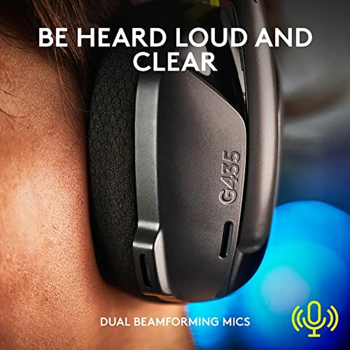 Logitech G435 Lightspeed & Bluetooth Wireless Gaming Headset - Lightweight Over-Ear Headphones, Built-in mics, 18h Battery, Dolby Atmos, PC, PS4, PS5, Nintendo Switch/Switch 2, Mobile - Black by Logitech G - Image 5