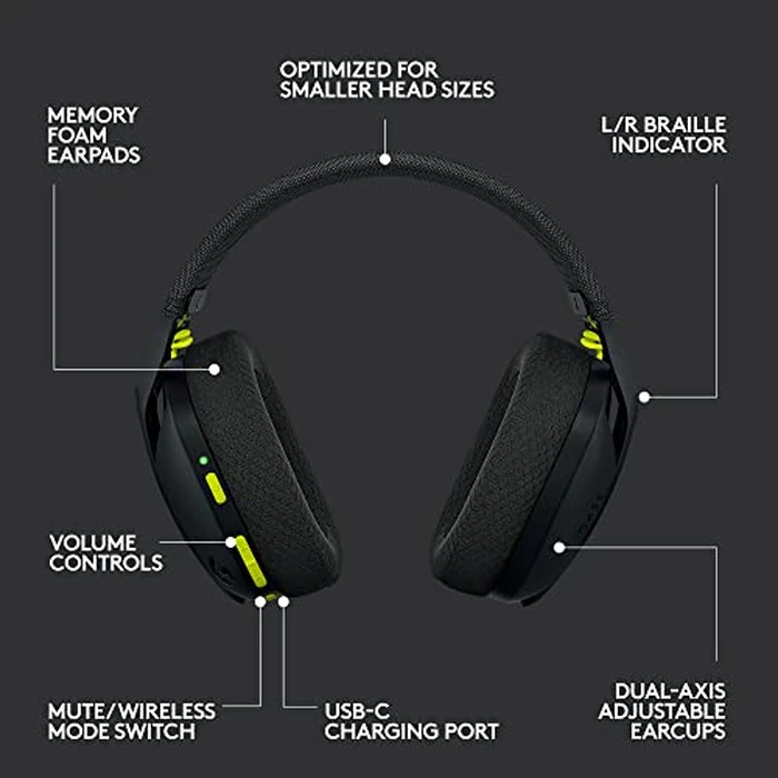 Logitech G435 Lightspeed & Bluetooth Wireless Gaming Headset - Lightweight Over-Ear Headphones, Built-in mics, 18h Battery, Dolby Atmos, PC, PS4, PS5, Nintendo Switch/Switch 2, Mobile - Black by Logitech G - Image 8