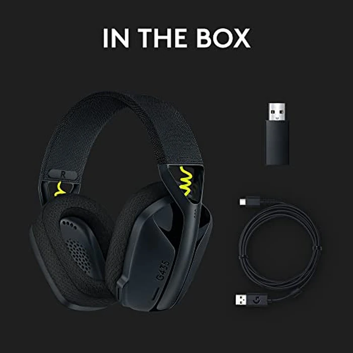 Logitech G435 Lightspeed & Bluetooth Wireless Gaming Headset - Lightweight Over-Ear Headphones, Built-in mics, 18h Battery, Dolby Atmos, PC, PS4, PS5, Nintendo Switch/Switch 2, Mobile - Black by Logitech G - Image 9