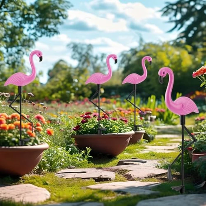 Solar Flamingo Lights 3 Pcs Set, Waterproof Solar Garden Lights Outdoor Decoration, Pink Flamingo Garden Decoration for Patio Lawn Sidewalk Pathway by HHUWRUL - Image 9
