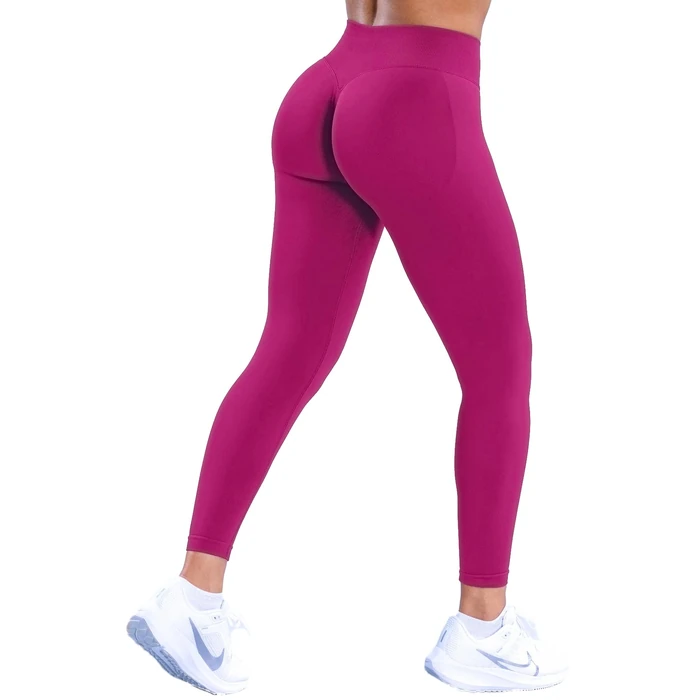 TRYTO Impact Leggings Hidden Scrunch Sports Seamless Yoga Pants Women Workout Fitness Gym Outdoor Legging Berry, Medium by TRYTO - Used - Like New condition