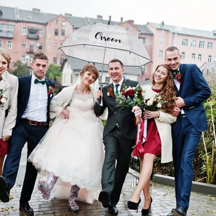 Sunnymove 2 Clear Wedding Umbrellas, Large Bubble Wedding Umbrella for Bride and Groom with J Hook Handle Lightweight Bridal Umbrellas for Weddings Rain Outdoor Ceremony by Sunnymove - Image 7