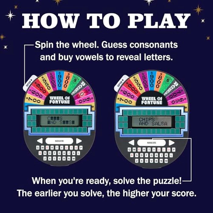 Educational Insights Wheel of Fortune Game - Handheld Electronic Game, Great for Travel, Classic Retro Party Games for Kids, Teens & Adults, Word Puzzle Challenge & Entertaining Gift, Ages 8+ by Educational Insights - Image 3