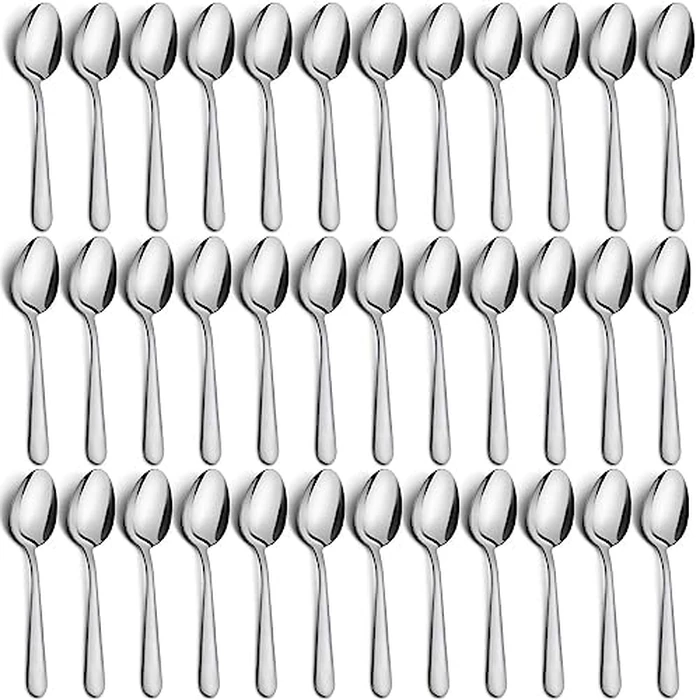 36-Piece Tea Spoons Set, Funnydin 5.9" Inches Stainless Steel Tea Spoons Silverware, Durable Teaspoons Set, Cost-Effective Small Spoons for Home Hotel Restaurant - Mirror Polished, Dishwasher Safe by Funnydin - Image 1