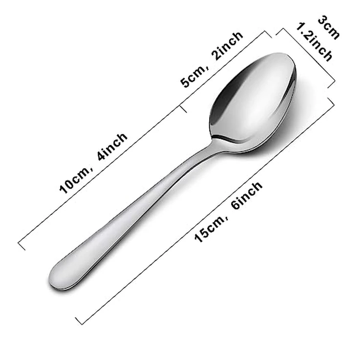36-Piece Tea Spoons Set, Funnydin 5.9" Inches Stainless Steel Tea Spoons Silverware, Durable Teaspoons Set, Cost-Effective Small Spoons for Home Hotel Restaurant - Mirror Polished, Dishwasher Safe by Funnydin - Image 2