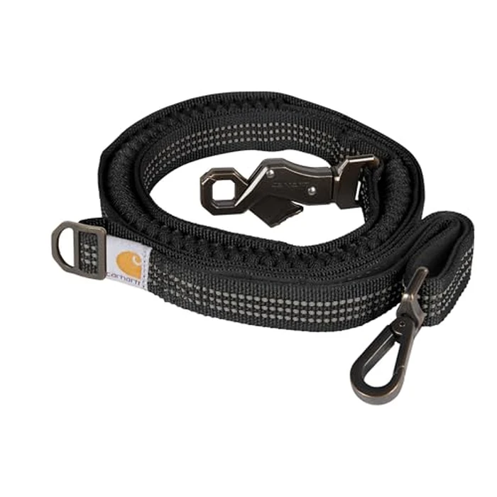 Carhartt Pet Durable Nylon Webbing Shock Absorbing Leash for Dogs, Reflective Stitching for Visibility, Black, Large by Carhartt - Used - Like New condition