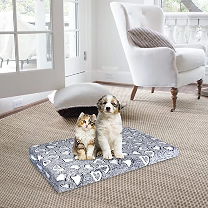 VANKEAN Dog Bed Mat Reversible(Cool & Soft), Stylish 24” Pet Bed Mattress for Dog Crate, Water Proof Linings, Removable Machine Washable Cover, Pet Bed for Small Dog & Cats up to 25lbs, Light Grey by VANKEAN - Image 8