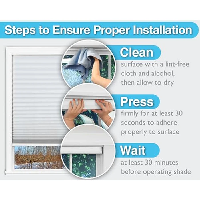 Redi Shade No Tools Easy Lift Trim-at-Home Cordless Cellular Light Filtering Fabric Shade Natural, 30" W x 64" L, (Fits windows 19"- 30") by Redi Shade - Image 4