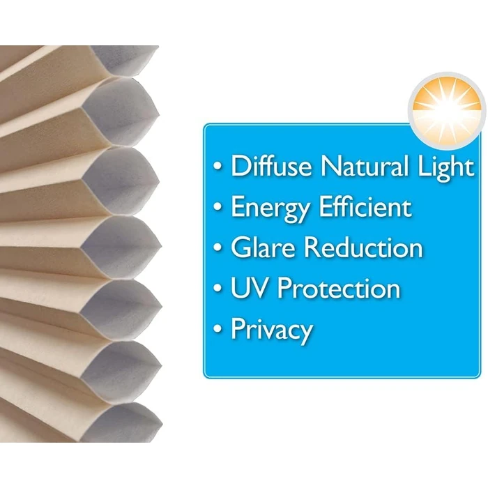 Redi Shade No Tools Easy Lift Trim-at-Home Cordless Cellular Light Filtering Fabric Shade Natural, 30" W x 64" L, (Fits windows 19"- 30") by Redi Shade - Image 6