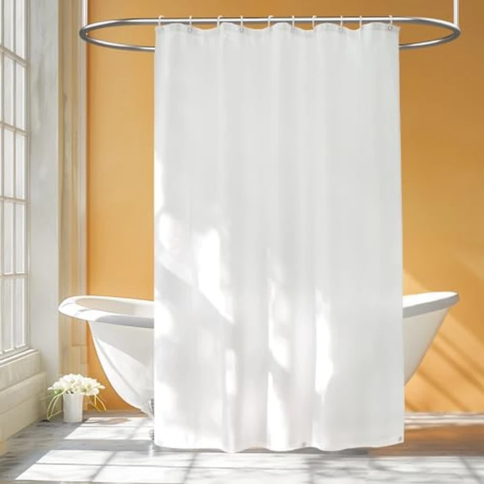 Seenus Waterproof Fabric Shower Curtain Liner with 3 Large Magnets, 60 x 72 inch Washable Cloth Shower Liner Neutral White, Bathoom Shower Curtain Lightweight for Walk in Stall by Seenus - Used - Like New condition - CA$16.43