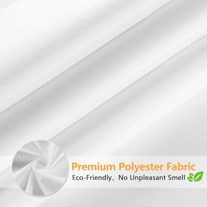 Seenus Waterproof Fabric Shower Curtain Liner with 3 Large Magnets, 60 x 72 inch Washable Cloth Shower Liner Neutral White, Bathoom Shower Curtain Lightweight for Walk in Stall by Seenus - Image 2