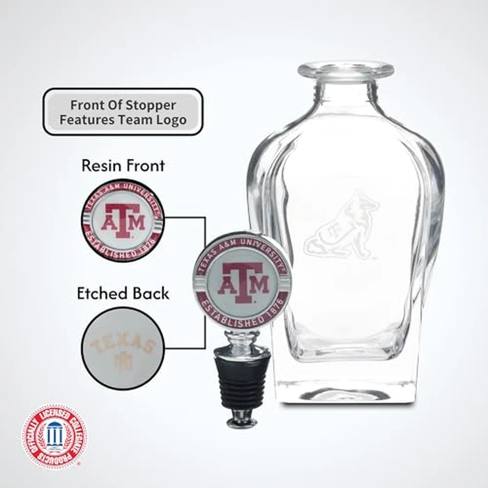 The Memory Company Officially Licensed Decanter with Mascot Stopper, Texas A&M University by The Memory Company - Image 4