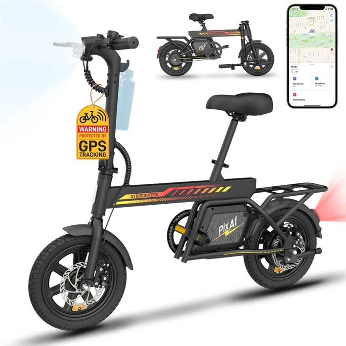 Gyrocopters PixAI Electric Foldable Cargo Bike - Black by Gyrocopters - Refurbished - Excellent condition