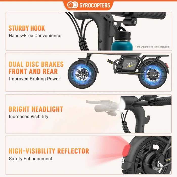 Gyrocopters PixAI Electric Foldable Cargo Bike - Black by Gyrocopters - Image 9