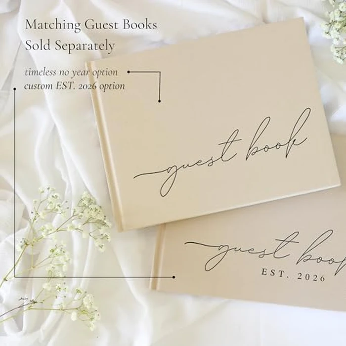 Wedding Vow Books His and Hers - 2 Pack Personalized 2026 Year His & Hers Book - Linen Hardcover Bride and Groom Notebook for Ceremony Vows - Bookmark & Lined Pages - Renewal & Wedding Must Haves by Paige McRae Home & Decor - Image 7