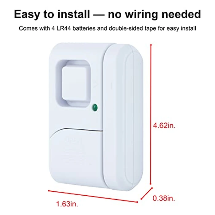 GE Personal Security Window and Door Alarm, 2 Pack, DIY Protection, Burglar Alert, Wireless Chime/Alarm, Easy Installation, Home Security, Ideal for Home, Garage, Apartment and More, White, 45115 by UltraPro - Image 3