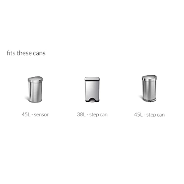 simplehuman Code J 100 Count, Dispenser Pack Custom Fit Liners, Drawstring Trash Bags, 30-45 Liter / 8-12 Gallon, White by simplehuman - Image 4