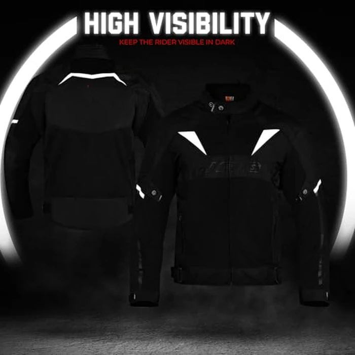 J.A.G. JAG Mesh Motorcycle Biker Jacket-CE Level 1 Armor Motorbike Jacket Men-High Visibility Riding Jacket with Armor (US, Alpha, Large, Regular, Regular, Black) by J.A.G. - Image 5