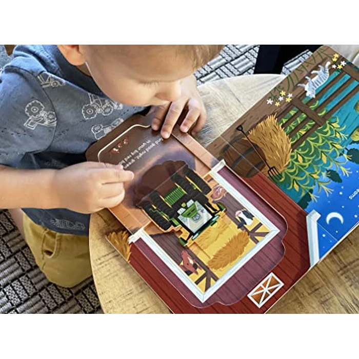 John Deere Kids Good Night Tractor on the Farm: Deluxe Lift-a-Flap & Pop-Up Surprise Board Book, Ages 2-6 by Cottage Door Press - Image 5