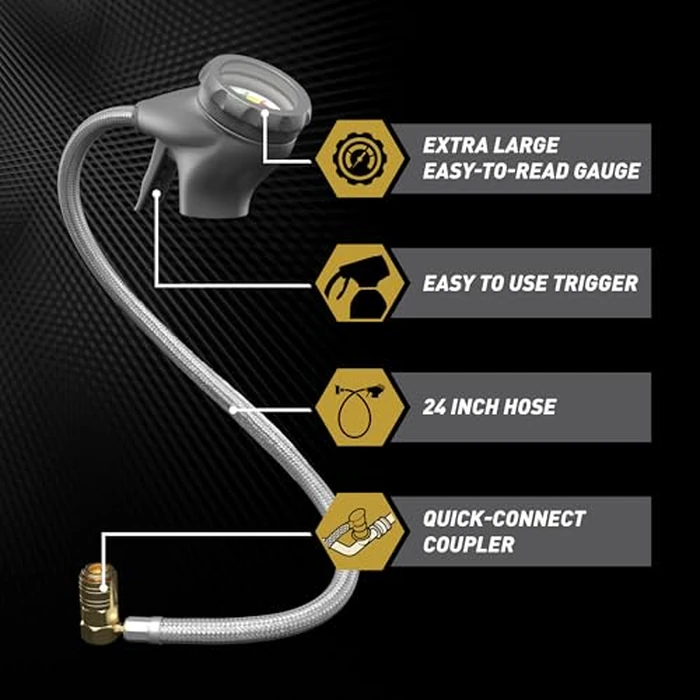 InterDynamics Car Air Conditiioner Gauge and Hose by InterDynamics, A/C Pro Air Conditioner Recharge Gauge and Dispenser for Cars, Trucks, 24 In Hose by A/C Pro - Image 2