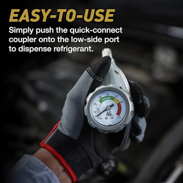 InterDynamics Car Air Conditiioner Gauge and Hose by InterDynamics, A/C Pro Air Conditioner Recharge Gauge and Dispenser for Cars, Trucks, 24 In Hose by A/C Pro - Image 4