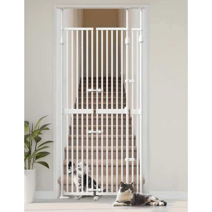 Extra Tall Cat Gate for Doorway: Sprouterie 74.8"-90.5" Tall Cat Gates for Pet 30.3"-38.2" Wide Pressure Mount No Wall Drilling for Indoor Stairs Doorway Room Door Dog Safety Barrier No Toddler by Sprouterie - Image 1