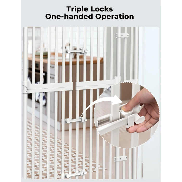 Extra Tall Cat Gate for Doorway: Sprouterie 74.8"-90.5" Tall Cat Gates for Pet 30.3"-38.2" Wide Pressure Mount No Wall Drilling for Indoor Stairs Doorway Room Door Dog Safety Barrier No Toddler by Sprouterie - Image 6