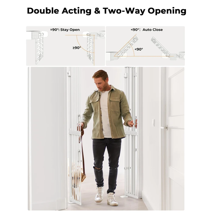 Extra Tall Cat Gate for Doorway: Sprouterie 74.8"-90.5" Tall Cat Gates for Pet 30.3"-38.2" Wide Pressure Mount No Wall Drilling for Indoor Stairs Doorway Room Door Dog Safety Barrier No Toddler by Sprouterie - Image 7