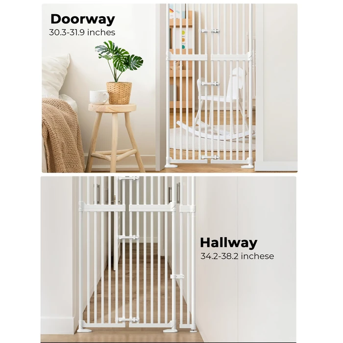 Extra Tall Cat Gate for Doorway: Sprouterie 74.8"-90.5" Tall Cat Gates for Pet 30.3"-38.2" Wide Pressure Mount No Wall Drilling for Indoor Stairs Doorway Room Door Dog Safety Barrier No Toddler by Sprouterie - Image 8
