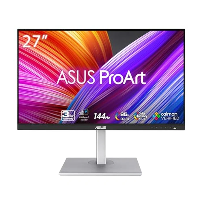 ASUS ProArt Display 27” 1440P Professional Monitor (PA278CGV) - IPS, QHD (2560 x 1440), 144Hz, 95% DCI-P3, ΔE < 2, Calman Verified, USB-C PD 90W, FreeSync Premium, DisplayHDR 400, Height Adjustable by ASUS - Used - Like New condition - US$233.62