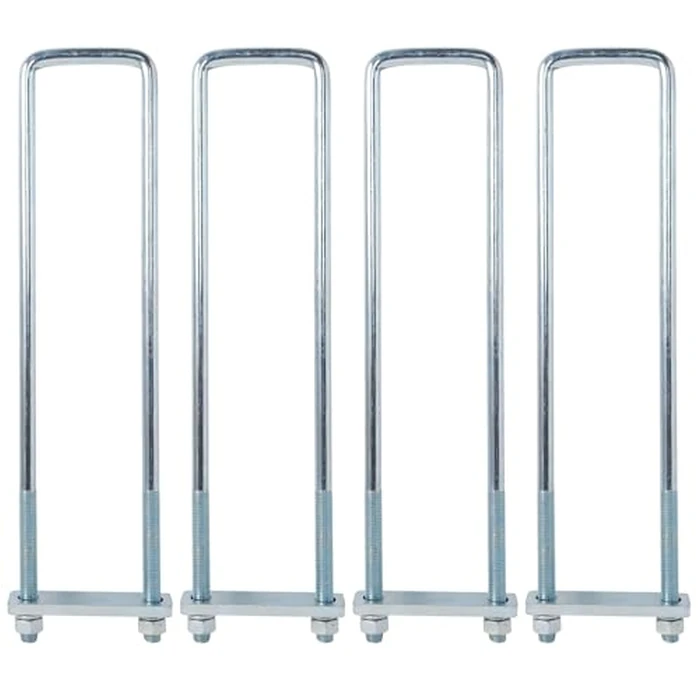 BGTLGIO 4Pack 4" X 8" Square Bend U-Bolt Kit, Heavy Duty Steel 5/8 Inch Diameter, 4 Complete Sets with 1-1/8" x 6" Tie Bars for Truck Chassis. by BGTLGIO - Used - Like New condition