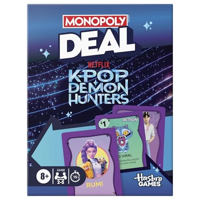 Monopoly Deal: Kpop Demon Hunters Card Game | Family Games for Kids, Tweens, Teens, and Adults | 2-5 Players | 15 mins. | Easter Gifts for Boys and Girls, Ages 8+ by Hasbro Gaming - Used - Like New condition