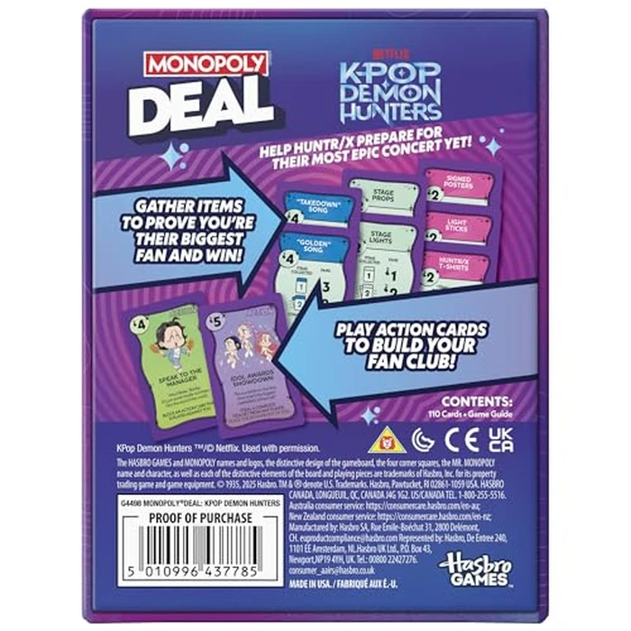 Monopoly Deal: Kpop Demon Hunters Card Game | Family Games for Kids, Tweens, Teens, and Adults | 2-5 Players | 15 mins. | Easter Gifts for Boys and Girls, Ages 8+ by Hasbro Gaming - Image 2